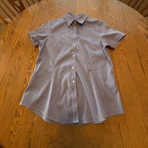 Vintage 90’s Brooks Brothers Blue Short Sleeve Tailored Button Down Shirt 12 EUC